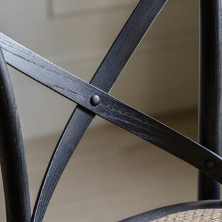 Cafe Stool Black/Rattan (2 Pack) - KC at HOME
