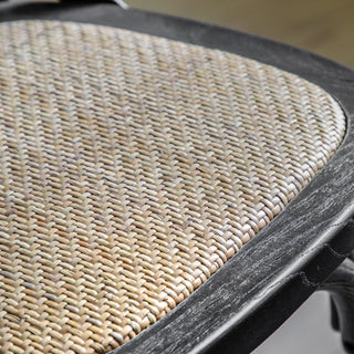 Cafe Stool Black/Rattan (2 Pack) - KC at HOME