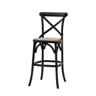 Cafe Stool Black/Rattan (2 Pack) - KC at HOME