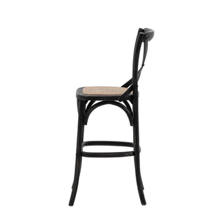 Cafe Stool Black/Rattan (2 Pack) - KC at HOME