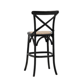Cafe Stool Black/Rattan (2 Pack) - KC at HOME