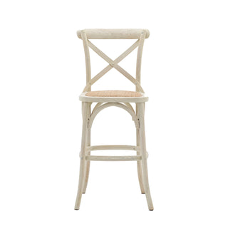 Cafe Stool White/Rattan (2 Pack) - KC at HOME