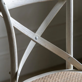 Cafe Stool White/Rattan (2 Pack) - KC at HOME