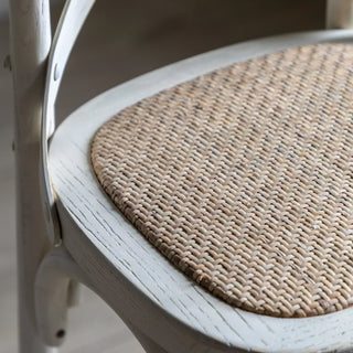 Cafe Stool White/Rattan (2 Pack) - KC at HOME
