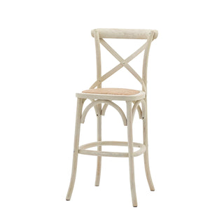 Cafe Stool White/Rattan (2 Pack) - KC at HOME