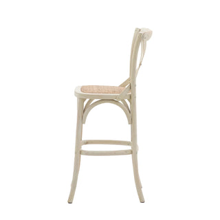 Cafe Stool White/Rattan (2 Pack) - KC at HOME