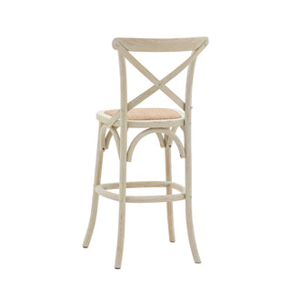 Cafe Stool White/Rattan (2 Pack) - KC at HOME
