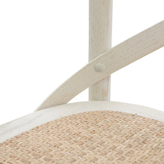 Cafe Stool White/Rattan (2 Pack) - KC at HOME