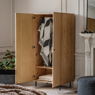 Ashdown 2 Door Wardrobe Natural - KC At Home