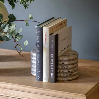 Ondo Marble Bookends Beige - Set of 2 - KC at HOME