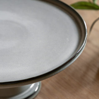 Reactive Grey Glaze Cake Stand - KC at HOME