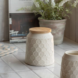 Speckle Ceramic Jar Natural Large