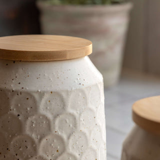 Speckle Ceramic Jar Natural Large