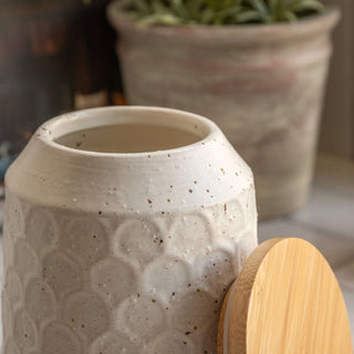 Speckle Ceramic Jar Natural Large