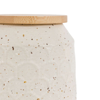 Speckle Ceramic Jar Natural Large