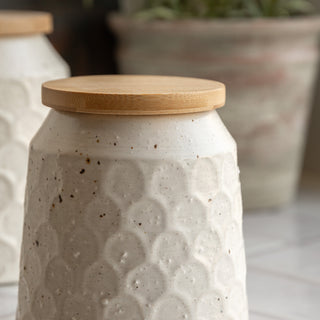Speckle Ceramic Jar Natural Small