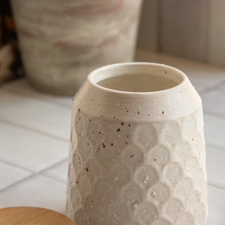 Speckle Ceramic Jar Natural Small