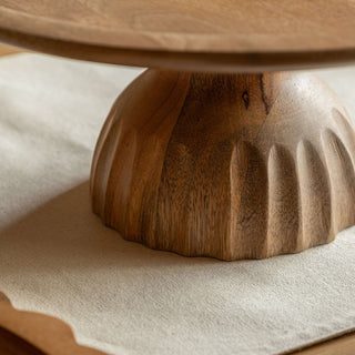 Ridged Mango Wood Cake Stand