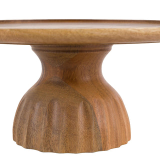Ridged Mango Wood Cake Stand
