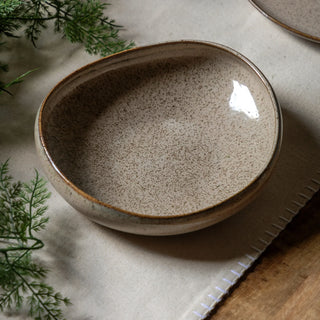 Speckle Glaze Pasta Bowl Oatmeal (4pk) - KC at HOME