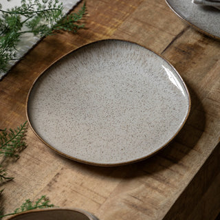 Speckle Glaze Side Plate Oatmeal (4pk) - KC at HOME