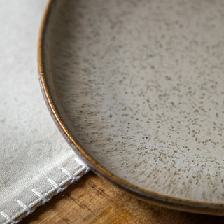 Speckle Glaze Side Plate Oatmeal (4pk) - KC at HOME