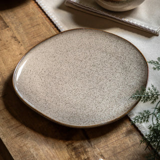 Speckle Glaze Dinner Plate Oatmeal (4pk) - KC at HOME