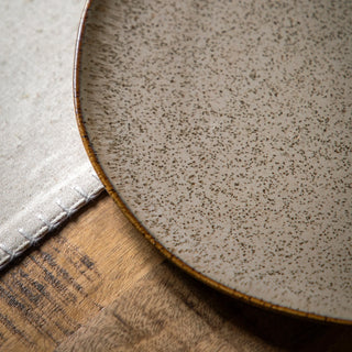 Speckle Glaze Dinner Plate Oatmeal (4pk) - KC at HOME