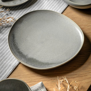 Pebble Glaze Dinner Plate Dove Grey (4pk) - KC at HOME