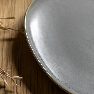 Pebble Glaze Dinner Plate Dove Grey (4pk) - KC at HOME
