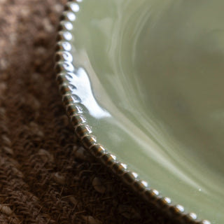 Organic Beaded Dinner Plate Olive (4pk) - KC at HOME