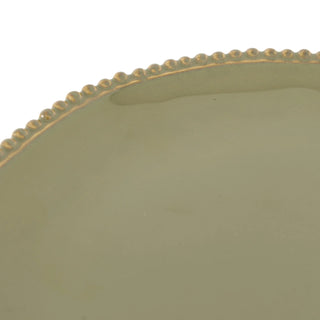 Organic Beaded Dinner Plate Olive (4pk) - KC at HOME