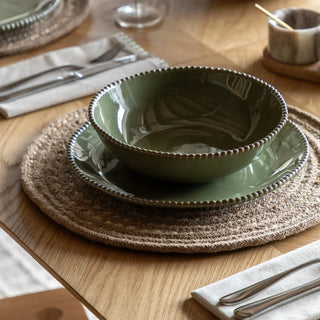 Organic Beaded Pasta Bowl Olive (4pk) - KC At Home