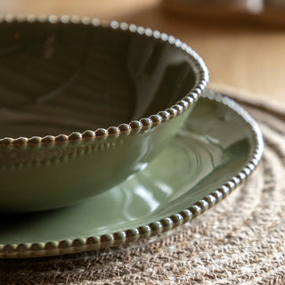 Organic Beaded Pasta Bowl Olive (4pk) - KC At Home