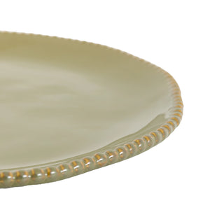 Organic Beaded Side Plate Olive (4pk) - KC At Home