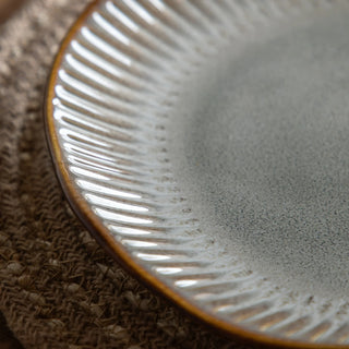 Organic Ridged Dinner Plate Stone (4pk) - KC At Home