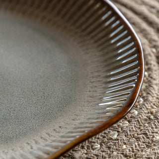 Organic Ridged Dinner Plate Stone (4pk) - KC At Home