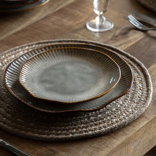 Organic Ridged Side Plate Stone (4pk) - KC At Home
