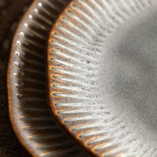 Organic Ridged Side Plate Stone (4pk) - KC At Home