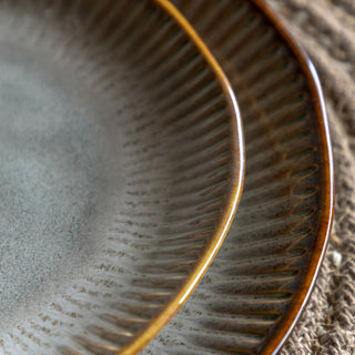 Organic Ridged Side Plate Stone (4pk) - KC At Home