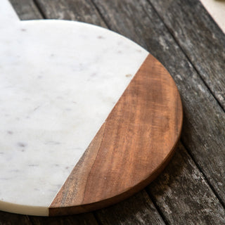 Novi Round Cheese Board White Marble - KC at HOME