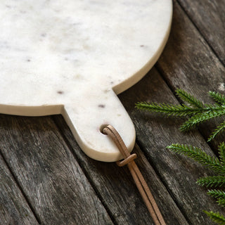 Novi Round Cheese Board White Marble - KC at HOME