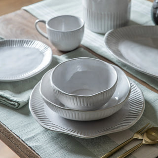 Organic Ridged Dinner Plate White (4pk) - KC at HOME