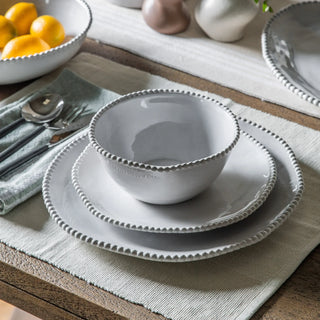 Organic Beaded Side Plate White (4pk) - KC at HOME