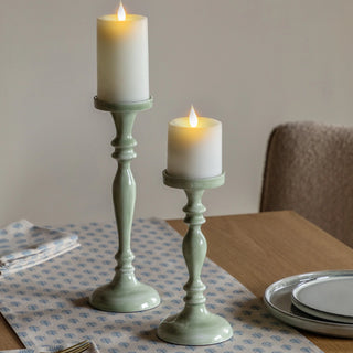 Alzira Candlesticks Green (Set of 2) - KC at HOME