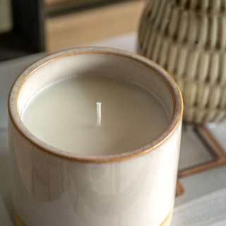 Ceramic Glazed 3 Wick Candle Natural