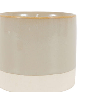 Ceramic Glazed 3 Wick Candle Natural
