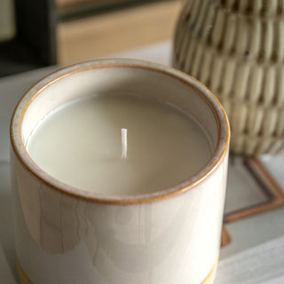 Ceramic Glazed 3 Wick Candle Natural