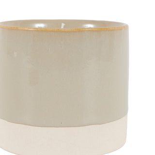 Ceramic Glazed 3 Wick Candle Natural