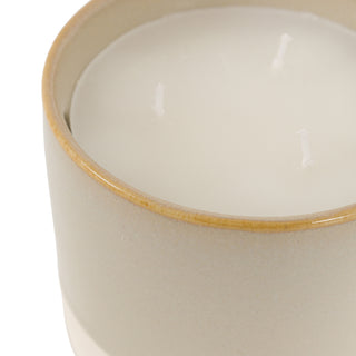 Ceramic Glazed 3 Wick Candle Natural